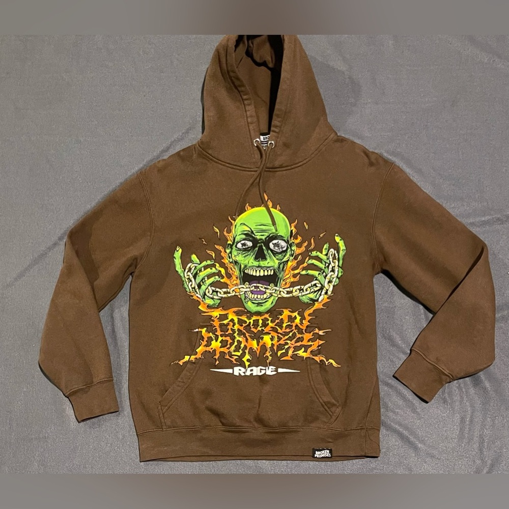 Broken Promises hoodie mens size medium NWOT brown